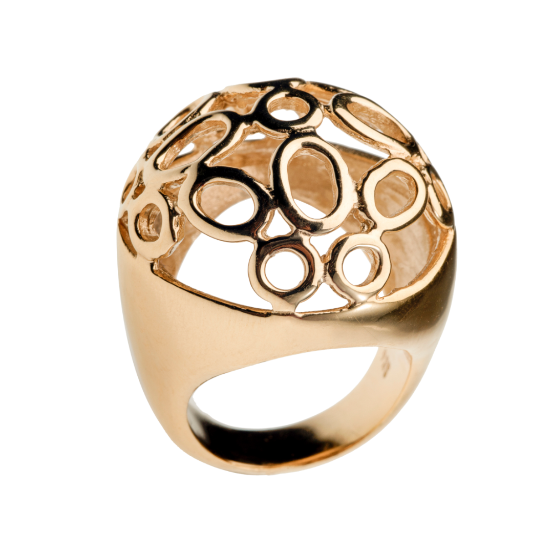 ANILLO CÚPULA BAÑO DE ORO