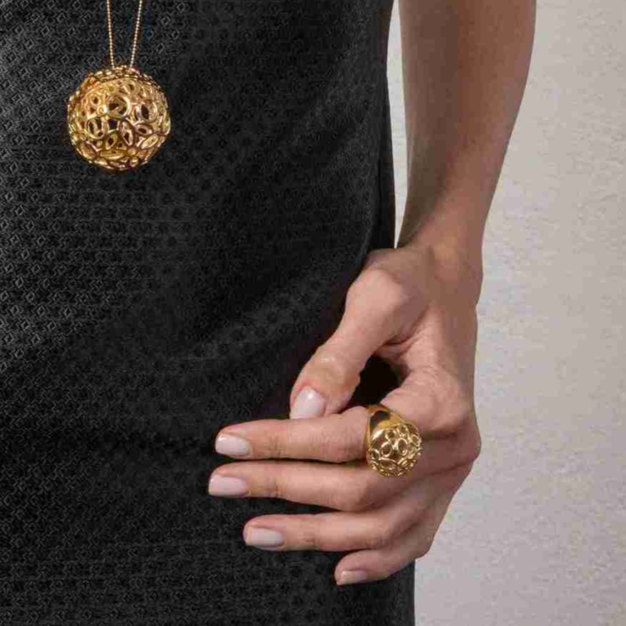 ANILLO CÚPULA BAÑO DE ORO