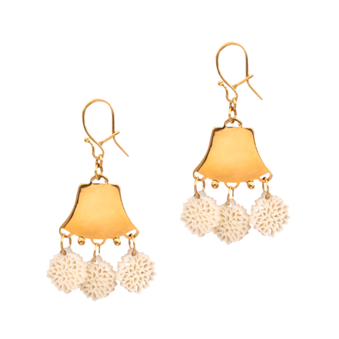 IVORY FAN EARRINGS