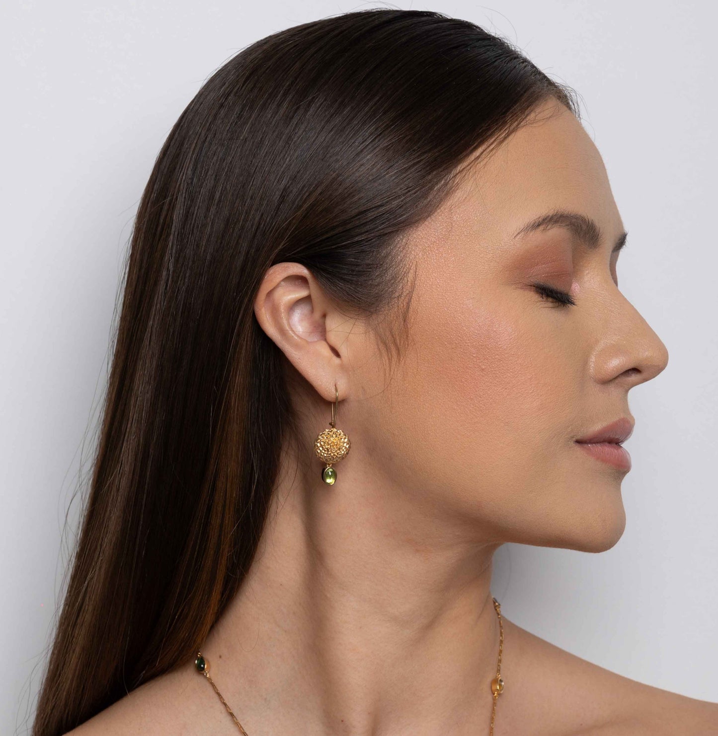 BLOOMING DAHLIA EARRINGS WITH GOLD PLATING