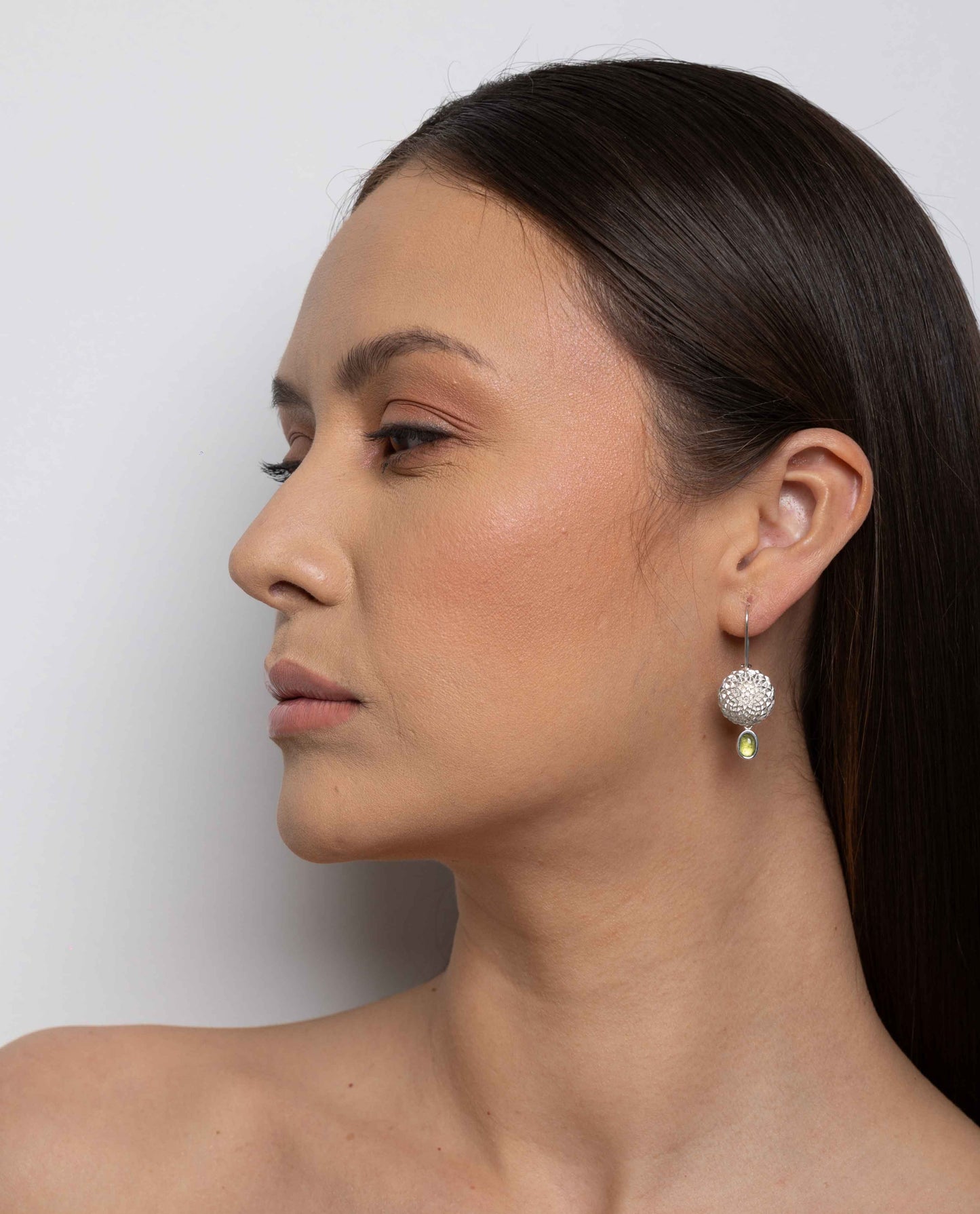 DAHLIA BLOOMING SILVER EARRINGS
