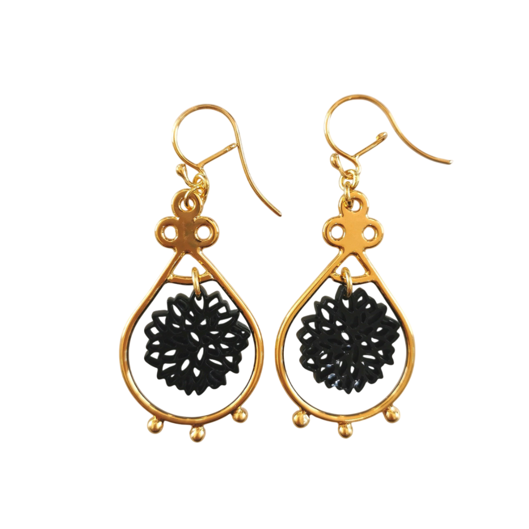 BLACK DROP EARRINGS