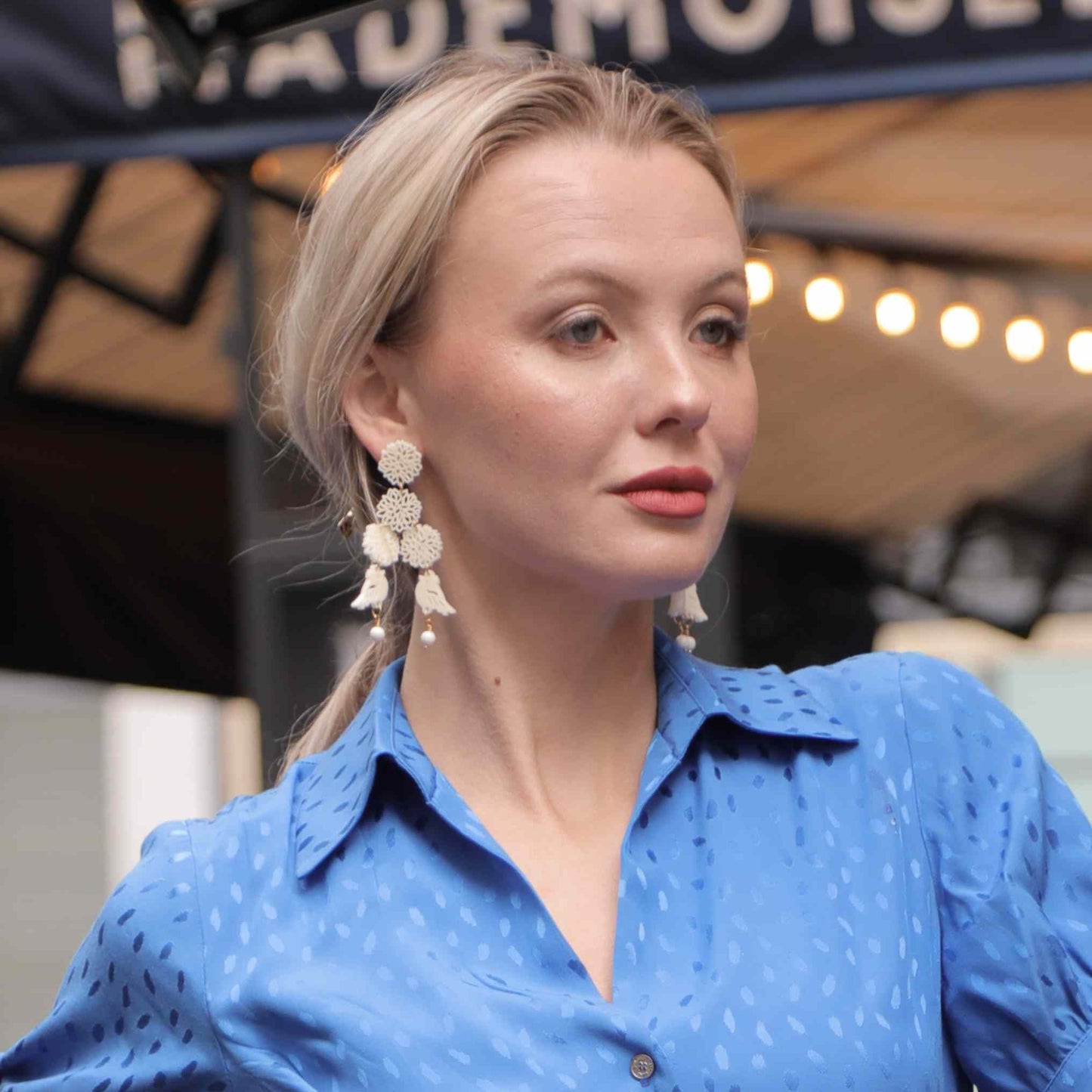 LONG IVORY EARRINGS