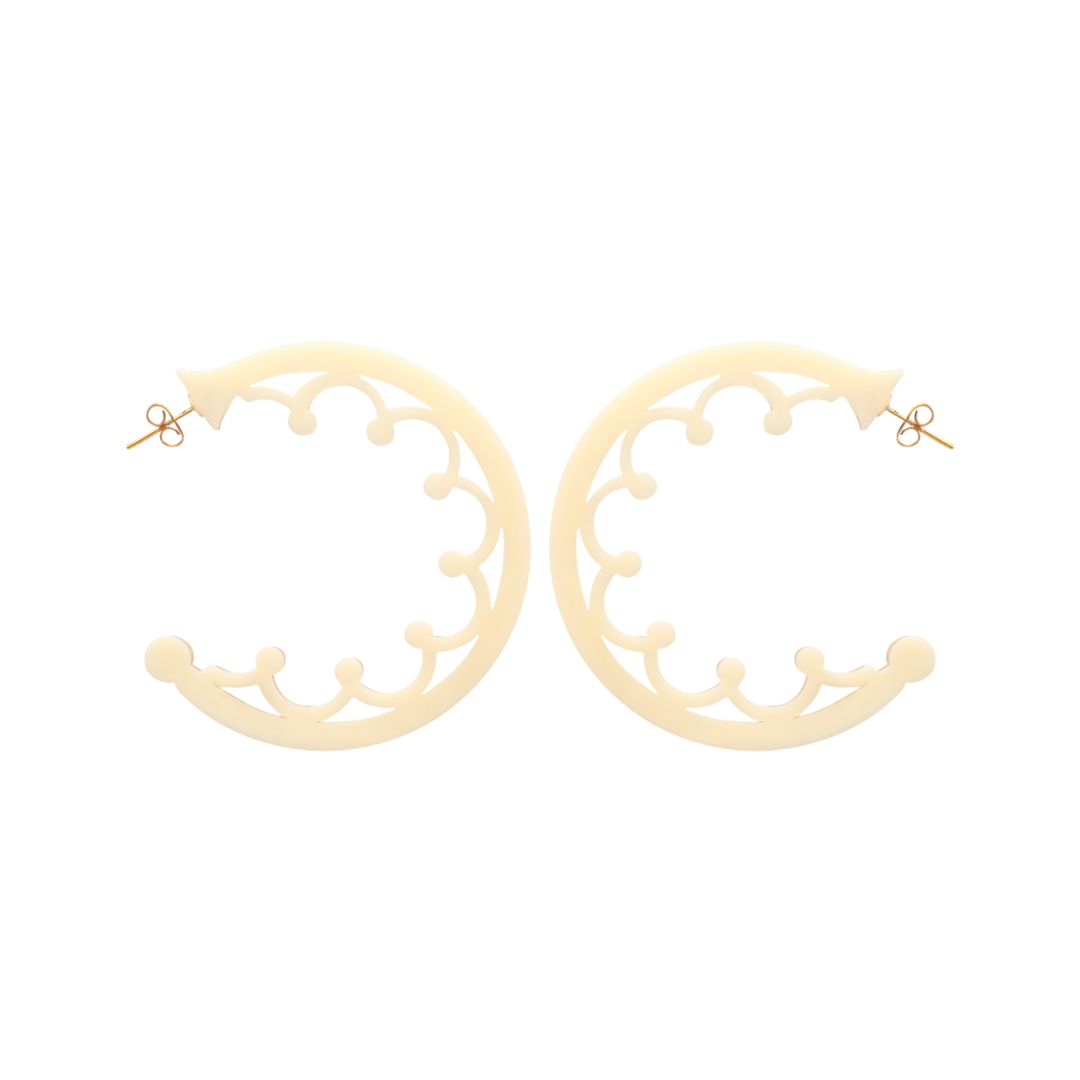 HALF CIRCLE IVORY EARRINGS