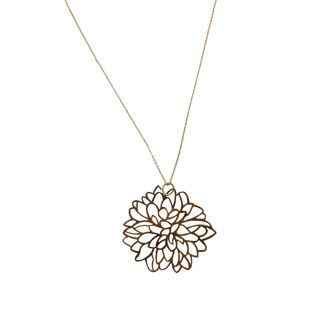 LARGE GOLD PLATED DALIA PENDANT