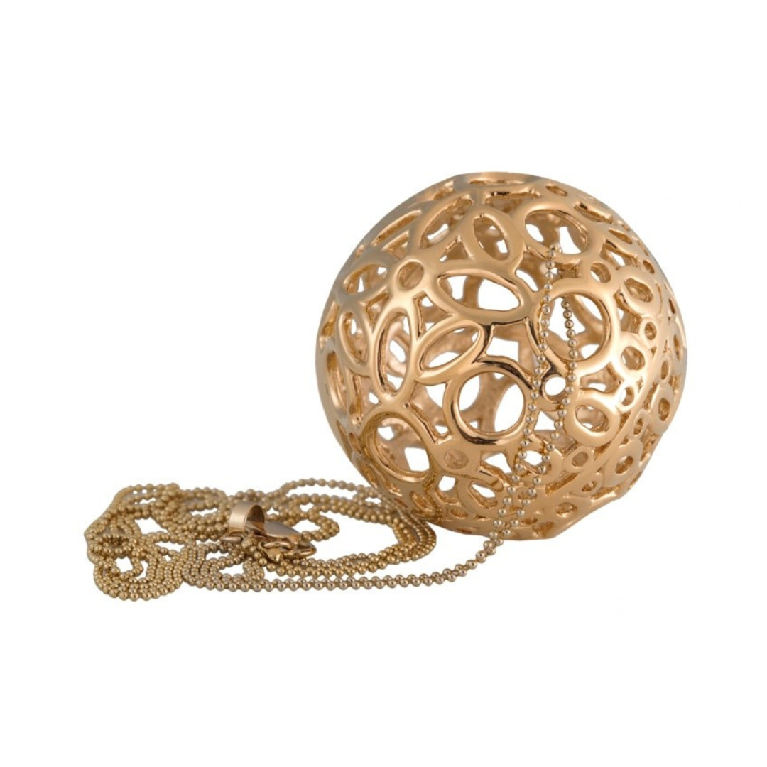DIJE ESFERA GRANDE CON BAÑO DE ORO