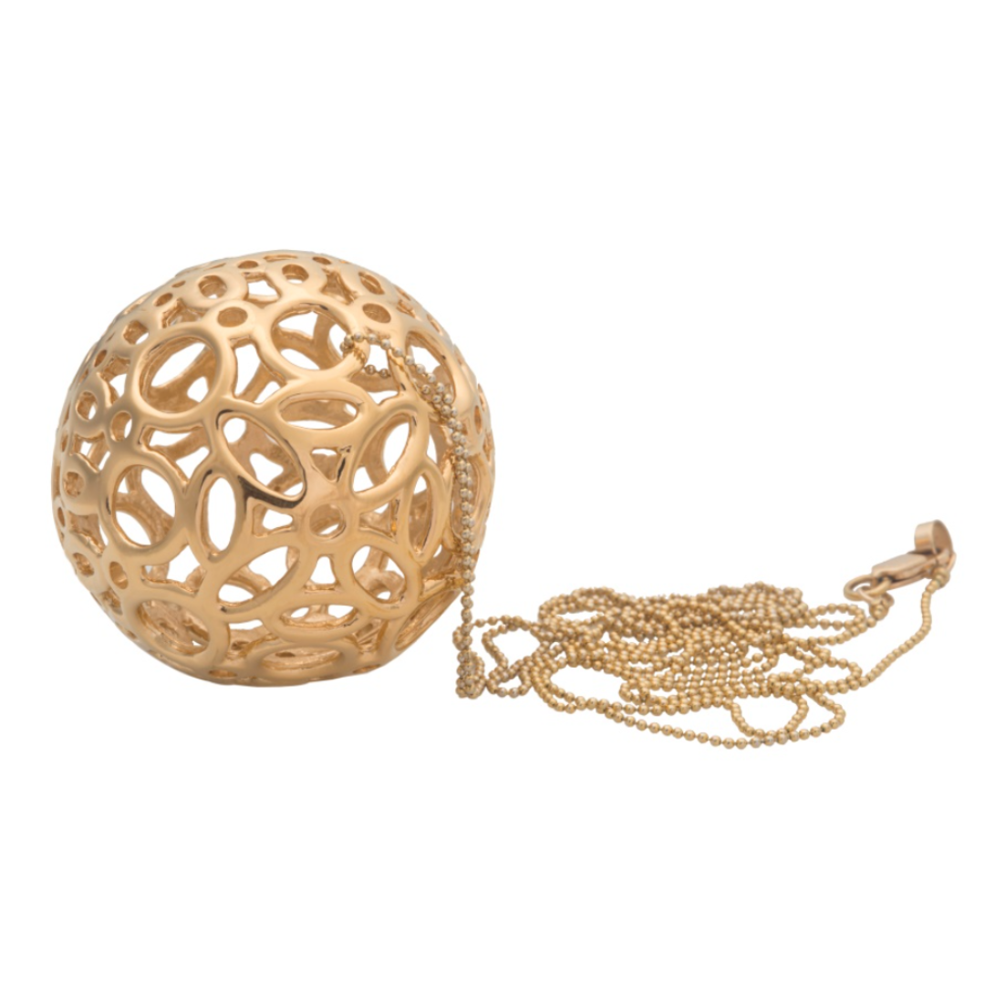 DIJE ESFERA GRANDE CON BAÑO DE ORO