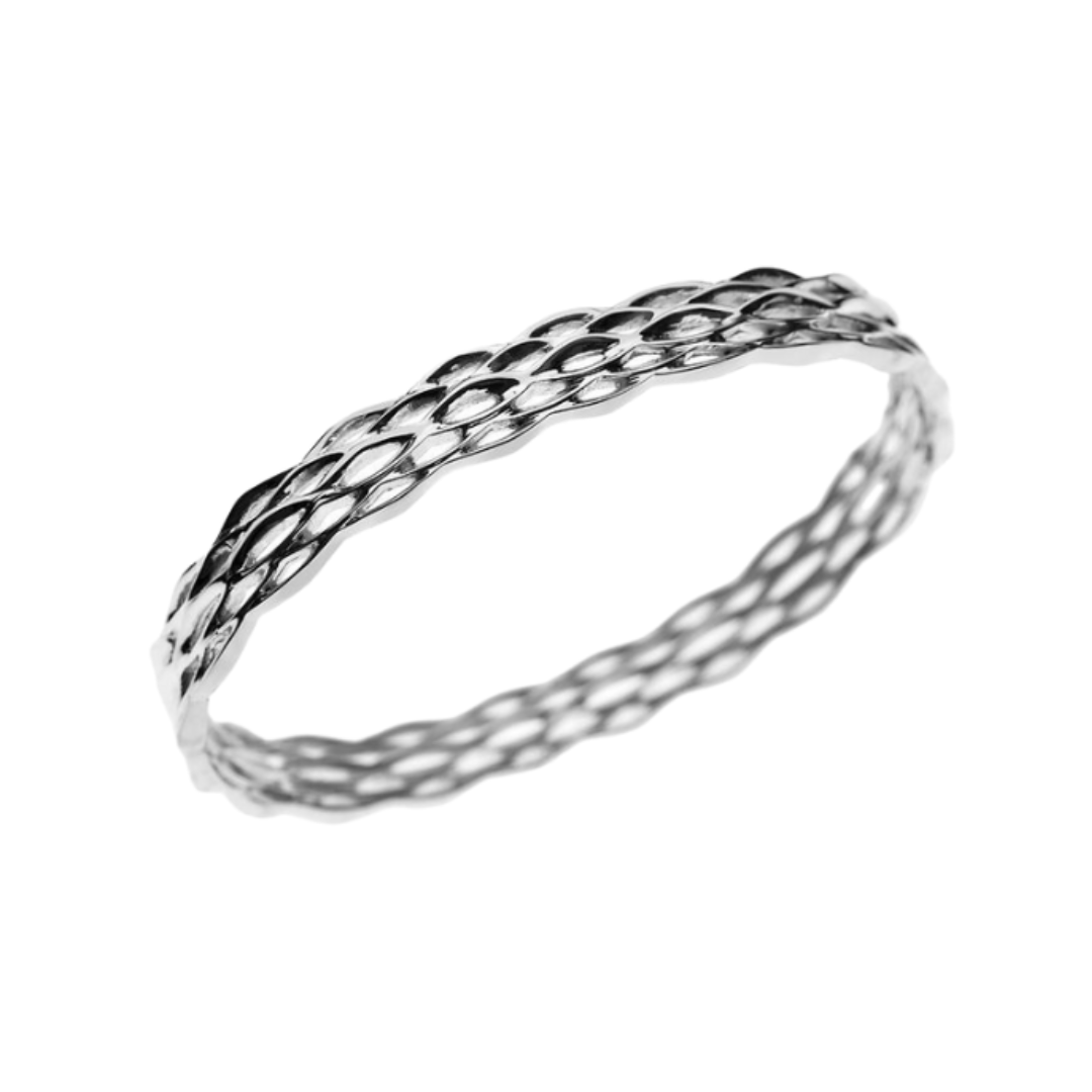 MEDIUM SILVER LATTICE BRACELET