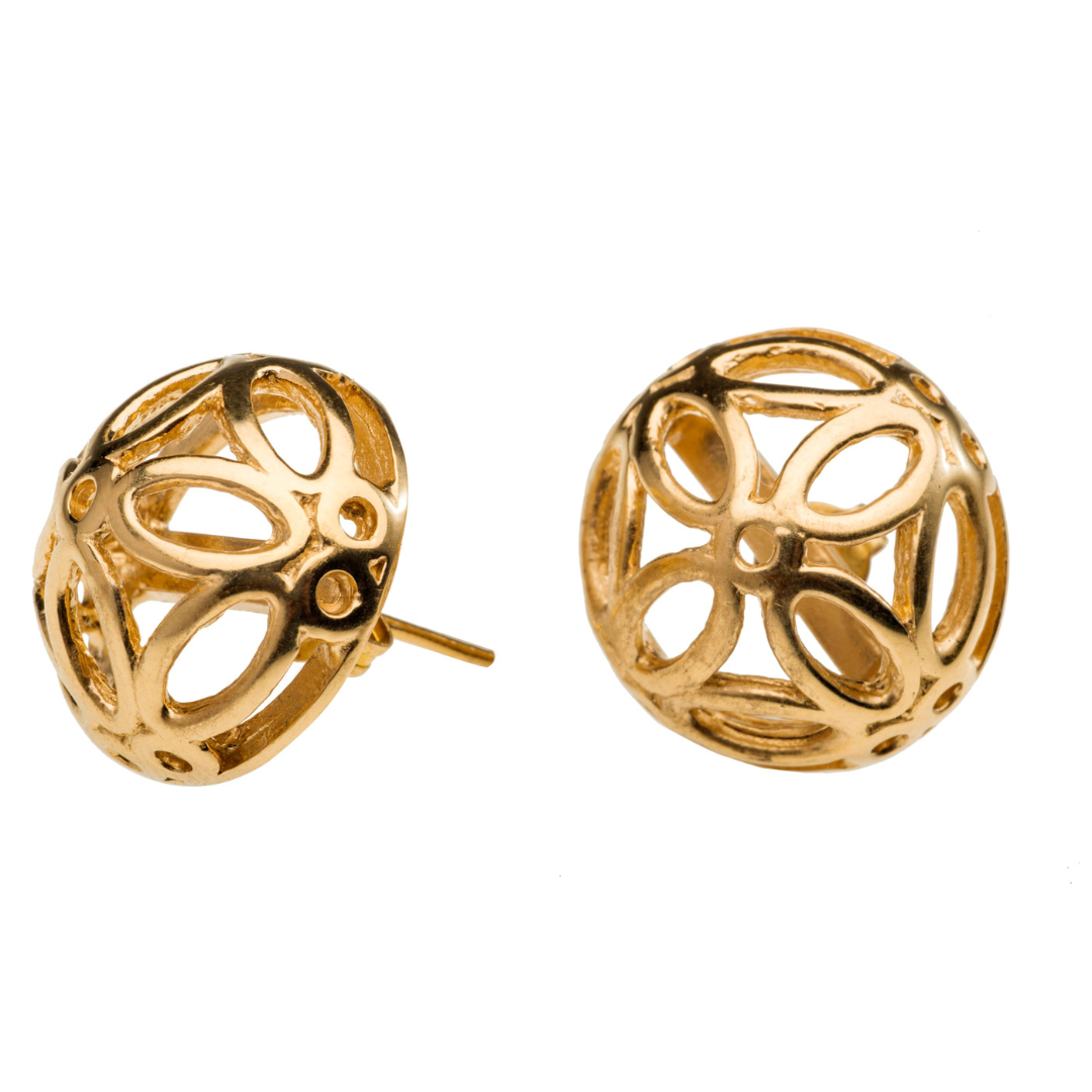 GOLD PLATED DOME EARRINGS