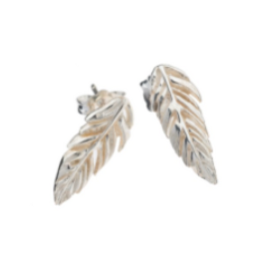 SILVER FEATHER BROOCH