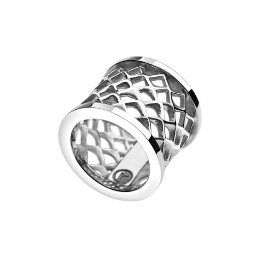 SILVER LATTICE CYLINDER RING