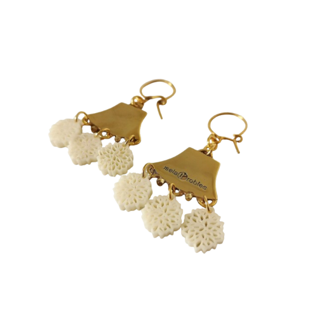 IVORY FAN EARRINGS