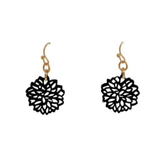 CLASSIC DALIA BLACK EARRINGS