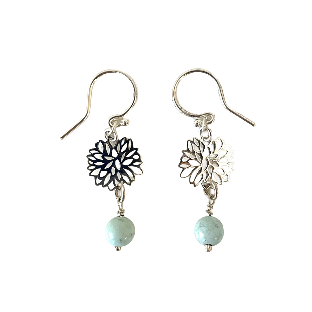 MINI DALIA SILVER EARRINGS ONE BEAD