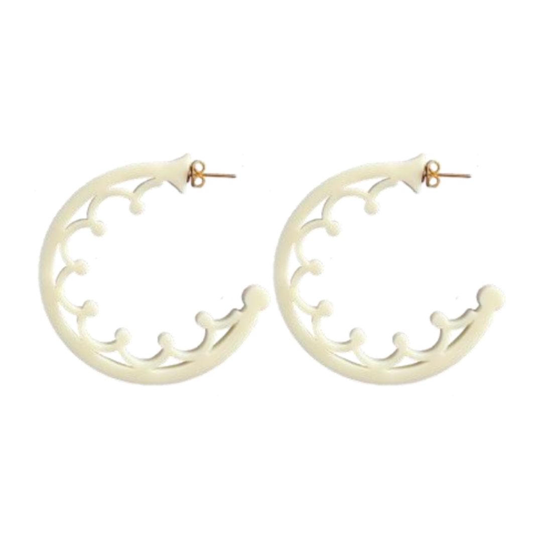 HALF CIRCLE IVORY EARRINGS