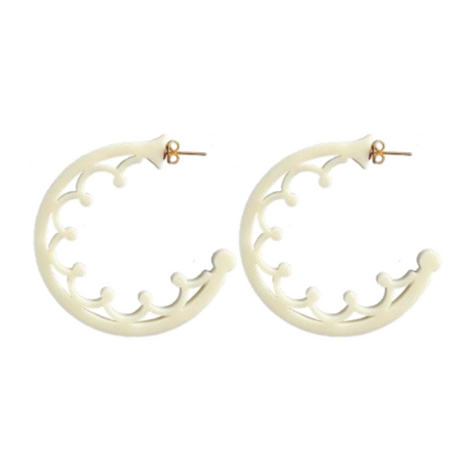 HALF CIRCLE IVORY EARRINGS