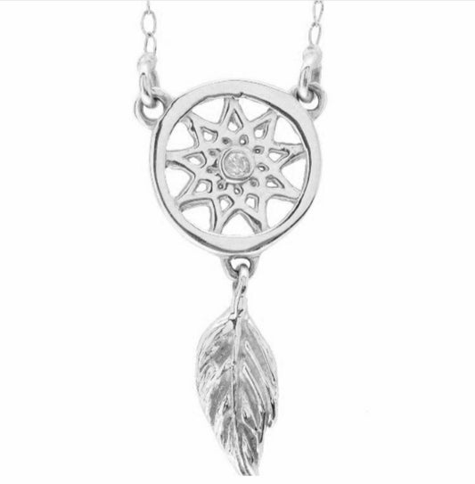 SILVER DREAM CATCHER PENDANT